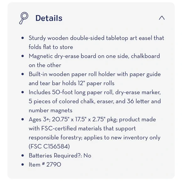 NIB Melissa & Doug Tabletop Easel for ages 3+ - Picture 5 of 6